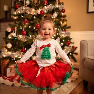 Festive Red and Green Kids Matching Set